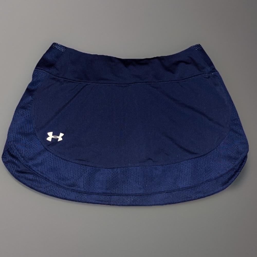 Under Armour HeatGear Women Navy Blue With Thick Trim Tennis & Golf Skort Skirt